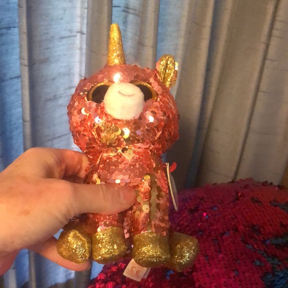 (2) Small TY Beanie Baby Unicorn 🦄 Stuffed Toys - Picture 4 of 17